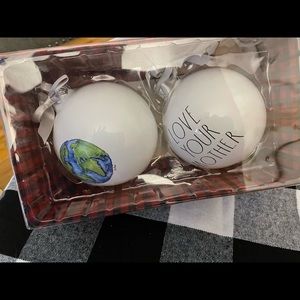 Rae Dunn glass Christmas ornaments